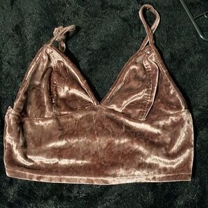 Medium Maroon Bozzolo velvet crop top